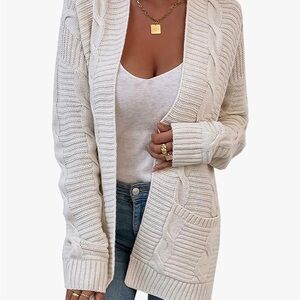 Women's Cream Cable Knit Sweater